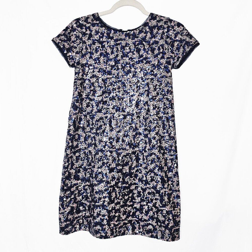 Gap Kids Girls Size 12 XL Blue Pink Sequin Shift Dress